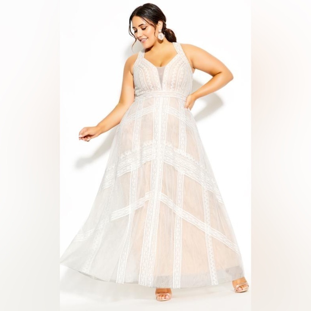 NWT Whimsy Boho Maxi Bridal Dress Size 14
